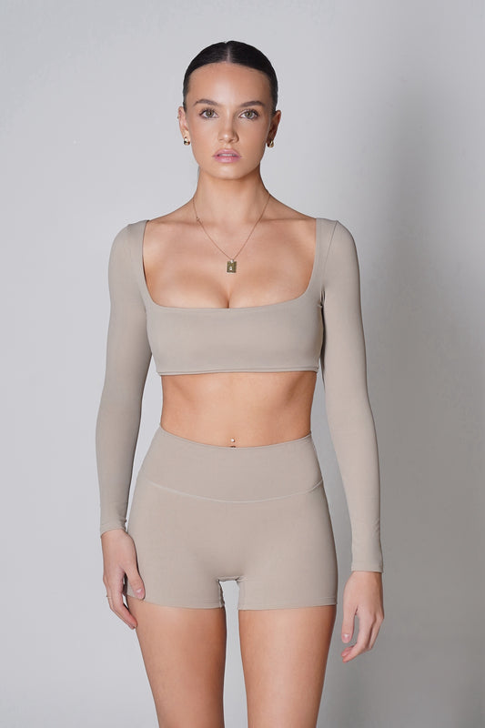 BLAIRE SCULPT LONG SLEEVE CROP